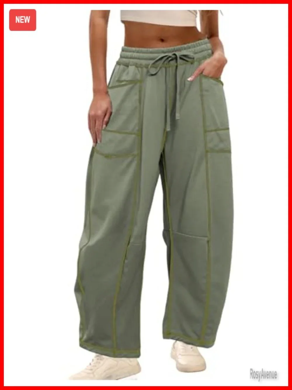 Wide Leg Baggy Barrel Sweatpants with Pockets